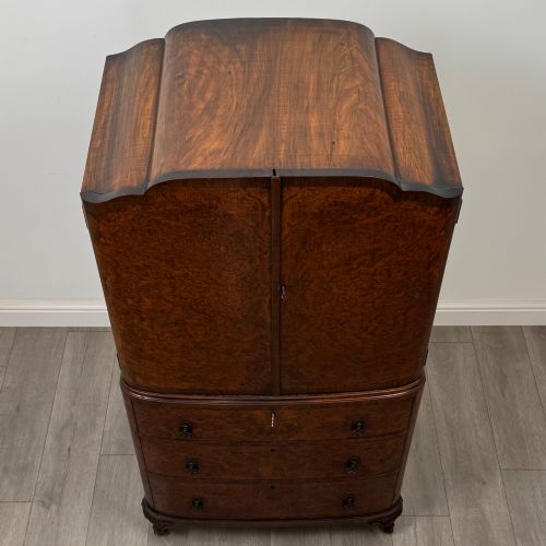 ANTIQUE 20TH CENTURY EDWARDIAN CUPBOARD IN BURR WALNUT - ADDITIONAL PHOTO 9