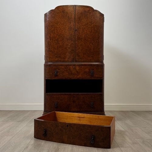 ANTIQUE 20TH CENTURY EDWARDIAN CUPBOARD IN BURR WALNUT - ADDITIONAL PHOTO 10