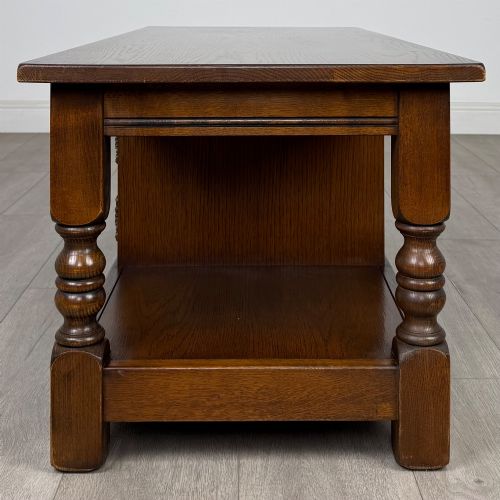 fig 3. Antique 20th Century Linenfold Coffee Table In Oak