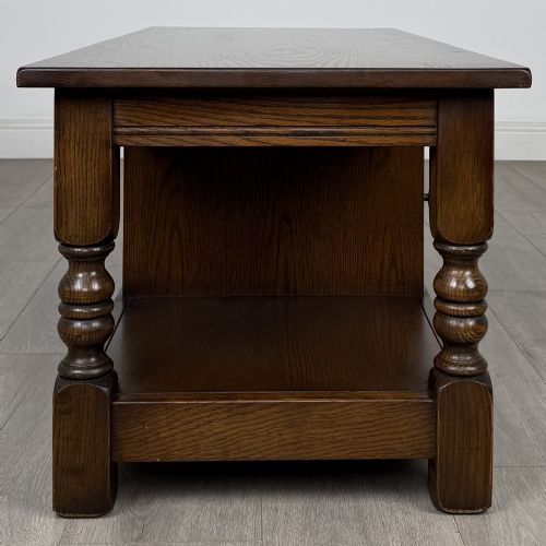 fig 7. Antique 20th Century Linenfold Coffee Table In Oak