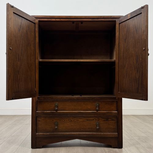 fig 1. Antique 20th Century Carved Cupboard In Oak