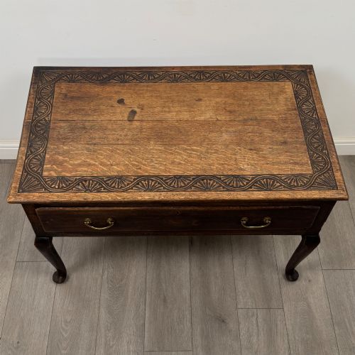 ANTIQUE 18TH CENTURY GEORGIAN UNUSUAL LOW OAK SIDE TABLE - ADDITIONAL PHOTO 8