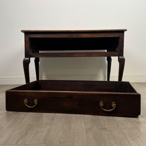 ANTIQUE 18TH CENTURY GEORGIAN UNUSUAL LOW OAK SIDE TABLE - ADDITIONAL PHOTO 9