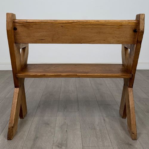 ANTIQUE 19TH CENTURY VICTORIAN BENCH IN PITCH PINE - ADDITIONAL PHOTO 3