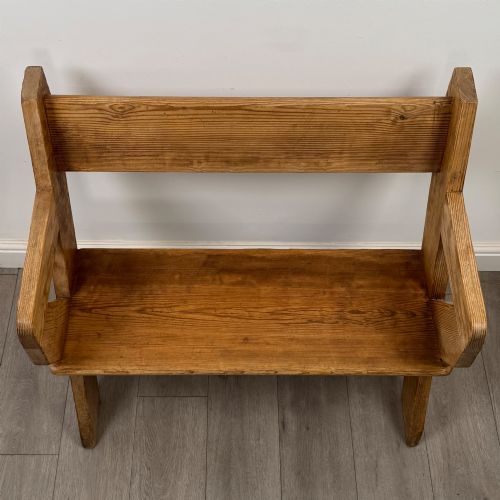 ANTIQUE 19TH CENTURY VICTORIAN BENCH IN PITCH PINE - ADDITIONAL PHOTO 8