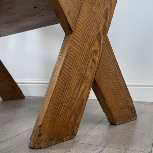 ANTIQUE 19TH CENTURY VICTORIAN BENCH IN PITCH PINE - ADDITIONAL PHOTO 10
