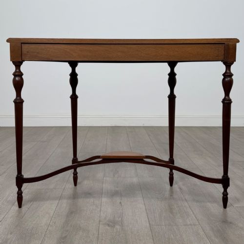 ANTIQUE 20TH CENTURY SERPENTINE SIDE TABLE IN MAHOGANY - ADDITIONAL PHOTO 5
