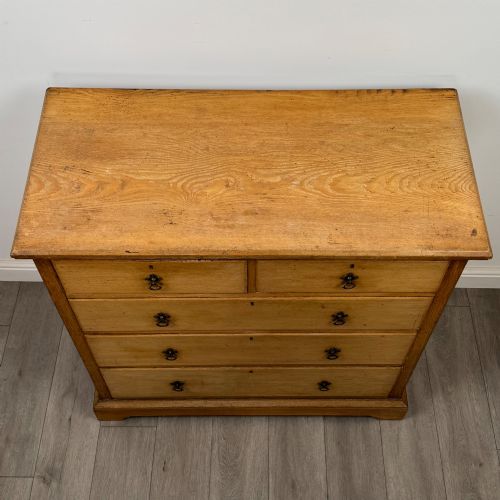 ANTIQUE 19TH CENTURY VICTORIAN CHEST OF DRAWERS IN ASH - ADDITIONAL PHOTO 8