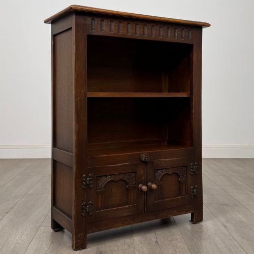 ANTIQUE 20TH CENTURY GOOD QUALITY SMALL OAK CABINET - ADDITIONAL PHOTO 8
