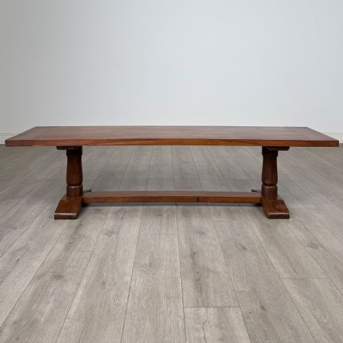ANTIQUE 20TH CENTURY GOOD QUALITY PAIR OF HARDWOOD BENCHES - ADDITIONAL PHOTO 5