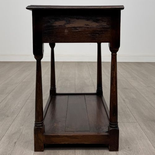 ANTIQUE 19TH CENTURY GEORGIAN STYLE SIDE TABLE IN OAK - ADDITIONAL PHOTO 2