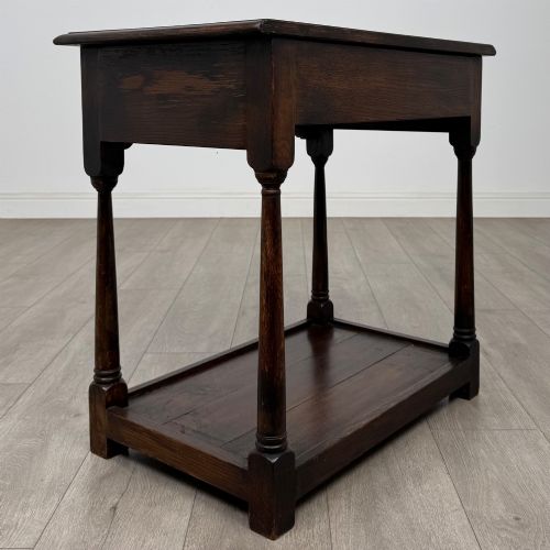 ANTIQUE 19TH CENTURY GEORGIAN STYLE SIDE TABLE IN OAK - ADDITIONAL PHOTO 3