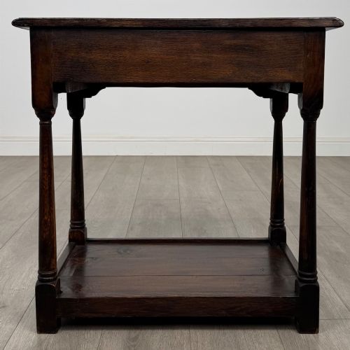 ANTIQUE 19TH CENTURY GEORGIAN STYLE SIDE TABLE IN OAK - ADDITIONAL PHOTO 4