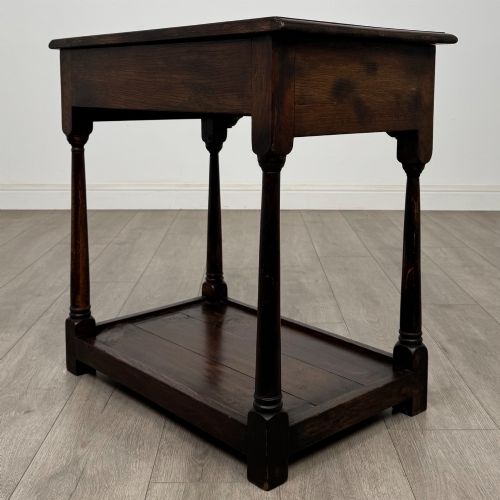 ANTIQUE 19TH CENTURY GEORGIAN STYLE SIDE TABLE IN OAK - ADDITIONAL PHOTO 5