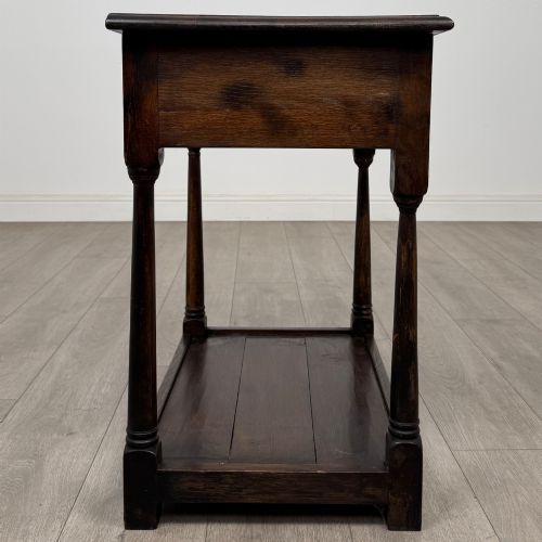 ANTIQUE 19TH CENTURY GEORGIAN STYLE SIDE TABLE IN OAK - ADDITIONAL PHOTO 6