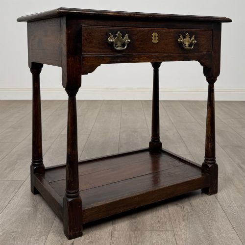 ANTIQUE 19TH CENTURY GEORGIAN STYLE SIDE TABLE IN OAK - ADDITIONAL PHOTO 7