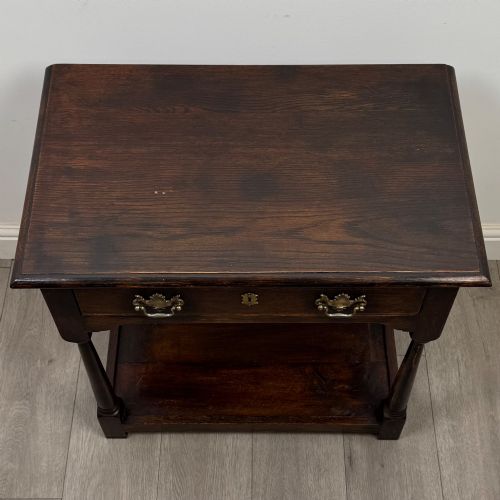 ANTIQUE 19TH CENTURY GEORGIAN STYLE SIDE TABLE IN OAK - ADDITIONAL PHOTO 8