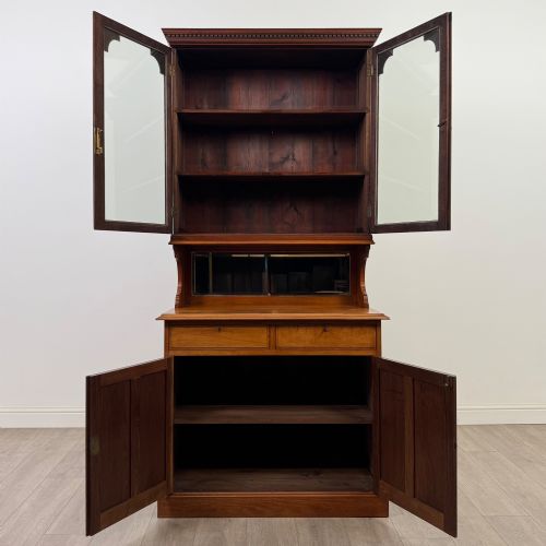 ANTIQUE 20TH CENTURY EDWARDIAN BOOKCASE IN WALNUT - ADDITIONAL PHOTO 2
