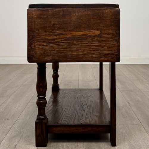 fig 3. Antique 20th Century Edwardian Drop Leaf Side Table In Oak