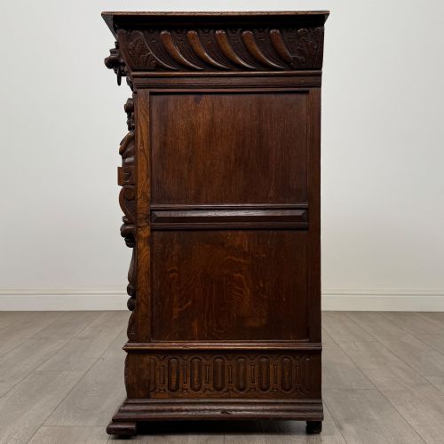 fig 3. Antique 19th Century Carved Victorian Cupboard In Oak