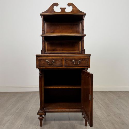 ANTIQUE 20TH CENTURY NARROW CABINET IN YEW WOOD - ADDITIONAL PHOTO 1