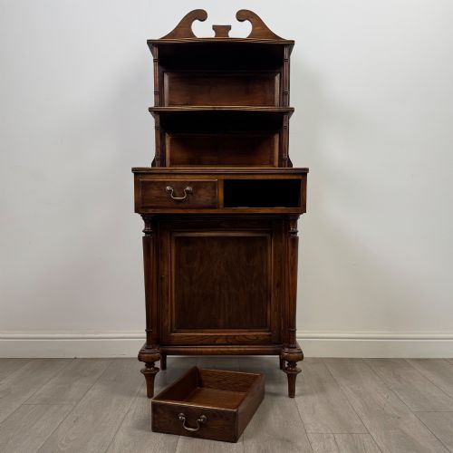 ANTIQUE 20TH CENTURY NARROW CABINET IN YEW WOOD - ADDITIONAL PHOTO 10
