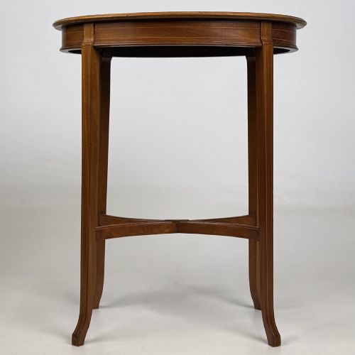ANTIQUE 20TH CENTURY OVAL SIDE TABLE IN MAHOGANY - ADDITIONAL PHOTO 4