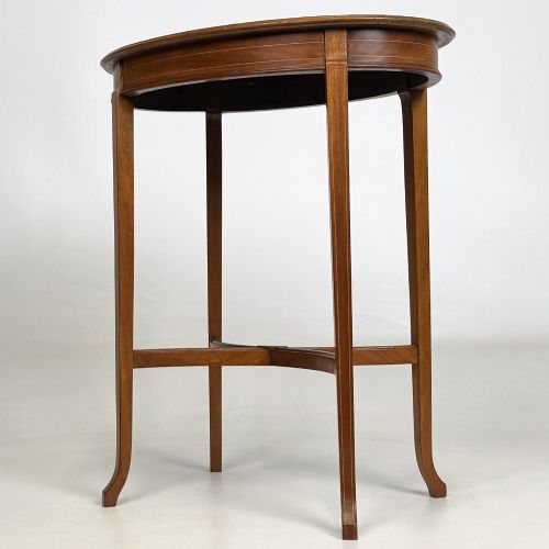 ANTIQUE 20TH CENTURY OVAL SIDE TABLE IN MAHOGANY - ADDITIONAL PHOTO 5