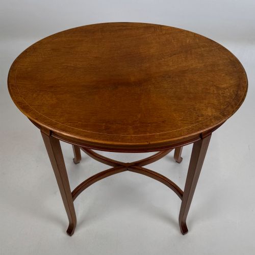 ANTIQUE 20TH CENTURY OVAL SIDE TABLE IN MAHOGANY - ADDITIONAL PHOTO 8