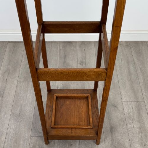 ANTIQUE 20TH CENTURY ARTS CRAFTS STYLE COAT STAND IN OAK - ADDITIONAL PHOTO 10
