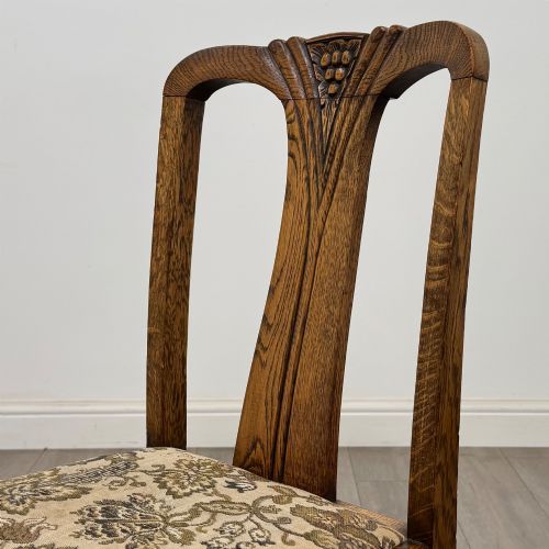 ANTIQUE 20TH CENTURY EDWARDIAN SET OF 4 OAK DINING CHAIRS - ADDITIONAL PHOTO 3