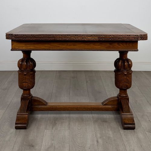 ANTIQUE 20TH CENTURY OAK DINING TABLE WITH 4 DINING CHAIRS - ADDITIONAL PHOTO 3