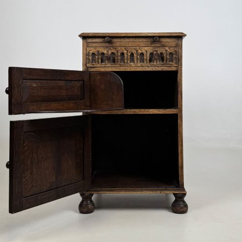 ANTIQUE 20TH CENTURY SMALL EDWARDIAN CABINET IN OAK - ADDITIONAL PHOTO 1
