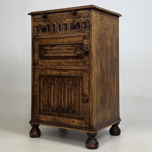 ANTIQUE 20TH CENTURY SMALL EDWARDIAN CABINET IN OAK - ADDITIONAL PHOTO 2