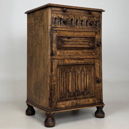 ANTIQUE 20TH CENTURY SMALL EDWARDIAN CABINET IN OAK - ADDITIONAL PHOTO 8
