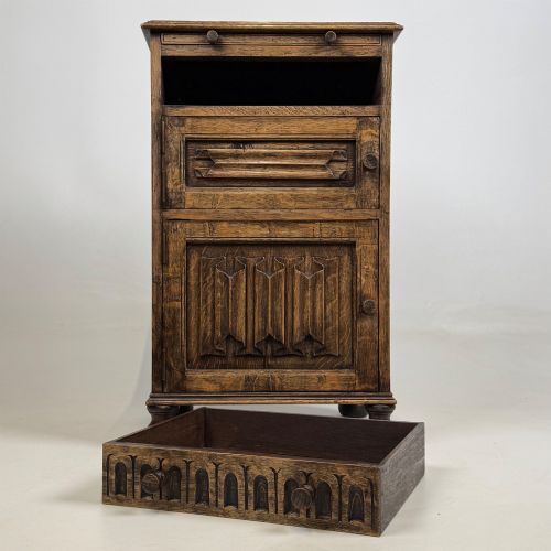 ANTIQUE 20TH CENTURY SMALL EDWARDIAN CABINET IN OAK - ADDITIONAL PHOTO 11