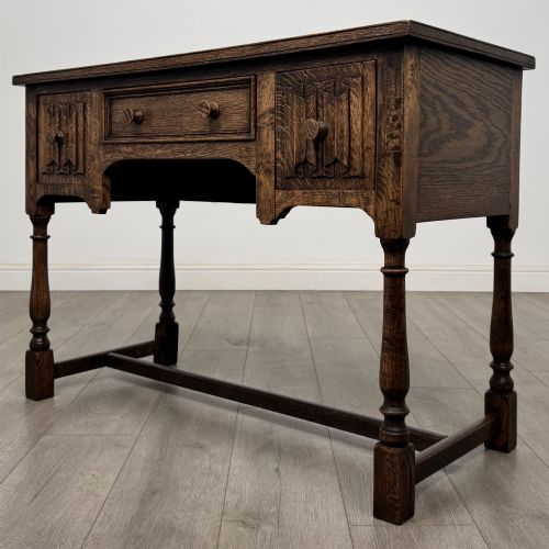 ANTIQUE 20TH CENTURY FINE QUALITY EDWARDIAN DESK IN OAK - ADDITIONAL PHOTO 1