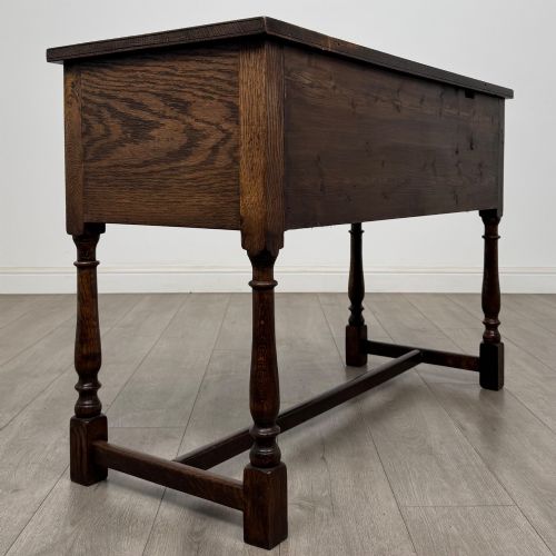 ANTIQUE 20TH CENTURY FINE QUALITY EDWARDIAN DESK IN OAK - ADDITIONAL PHOTO 3
