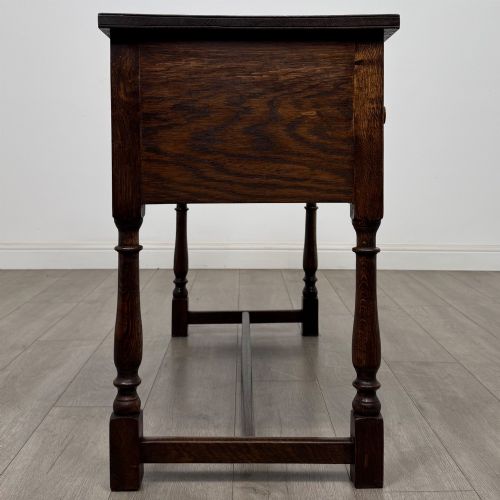 ANTIQUE 20TH CENTURY FINE QUALITY EDWARDIAN DESK IN OAK - ADDITIONAL PHOTO 6