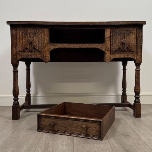 ANTIQUE 20TH CENTURY FINE QUALITY EDWARDIAN DESK IN OAK - ADDITIONAL PHOTO 9