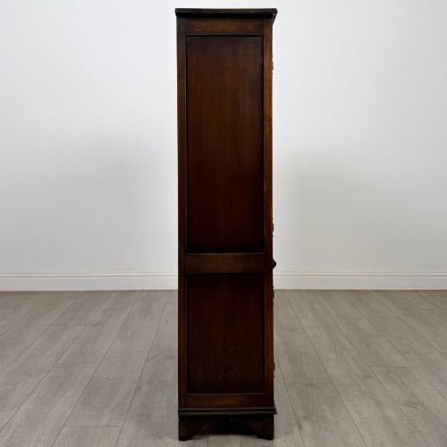 ANTIQUE 20TH CENTURY CARVED OAK DISPLAY CABINET - ADDITIONAL PHOTO 7