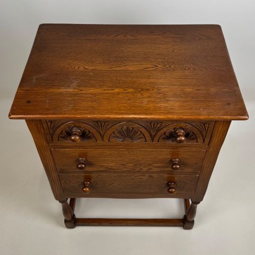 ANTIQUE 20TH CENTURY SMALL CHEST OF DRAWERS IN OAK - ADDITIONAL PHOTO 8