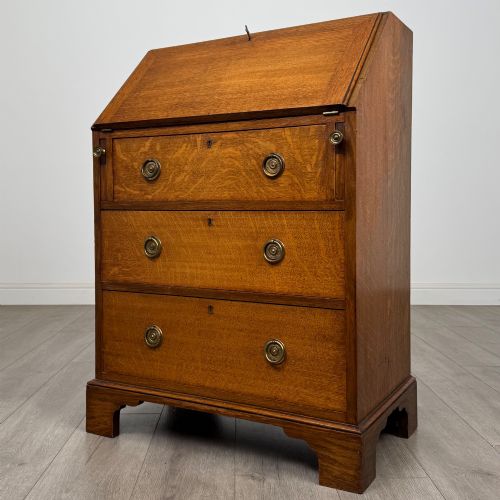 ANTIQUE 20TH CENTURY EDWARDIAN BUREAU IN GOLDEN OAK - ADDITIONAL PHOTO 2