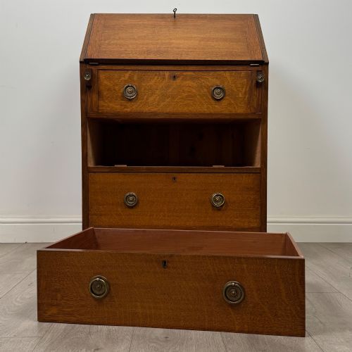 ANTIQUE 20TH CENTURY EDWARDIAN BUREAU IN GOLDEN OAK - ADDITIONAL PHOTO 11