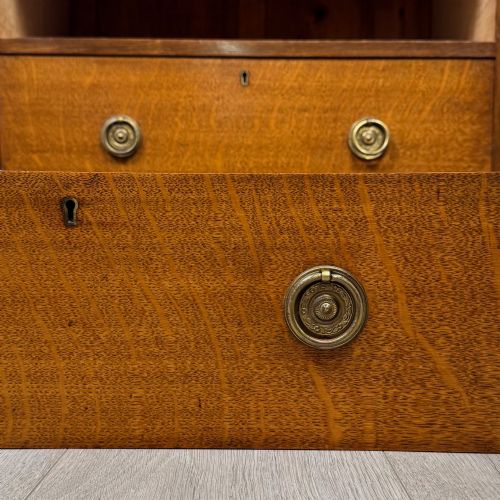 ANTIQUE 20TH CENTURY EDWARDIAN BUREAU IN GOLDEN OAK - ADDITIONAL PHOTO 12