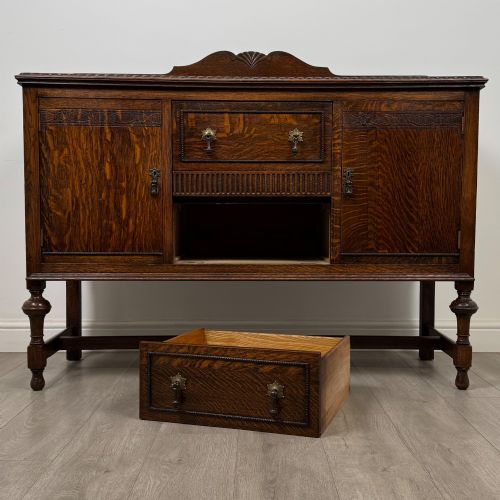 ANTIQUE 20TH CENTURY EDWARDIAN SIDEBOARD IN OAK - ADDITIONAL PHOTO 10