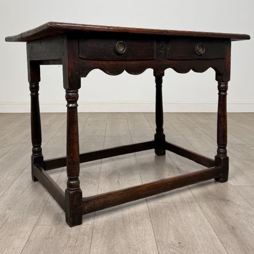 ANTIQUE 18TH CENTURY GEORGIAN SIDE TABLE IN OAK - ADDITIONAL PHOTO 7