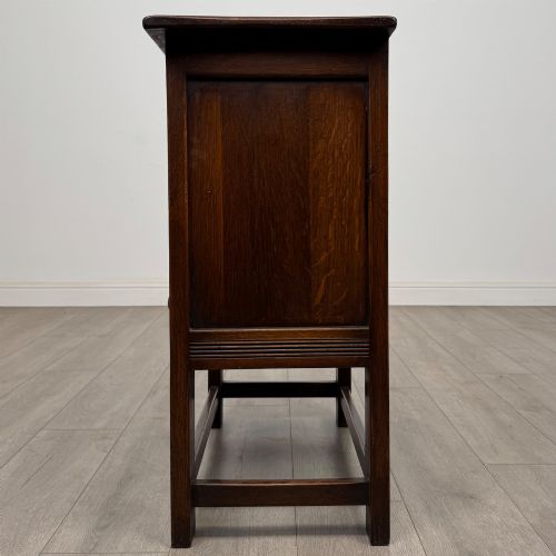 ANTIQUE 20TH CENTURY GOOD QUALITY CARVED OAK CUPBOARD - ADDITIONAL PHOTO 3