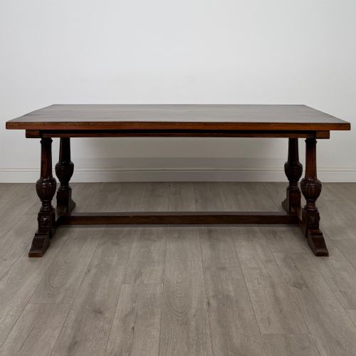 ANTIQUE 20TH CENTURY JACOBEAN STYLE DINING TABLE IN OAK - ADDITIONAL PHOTO 1