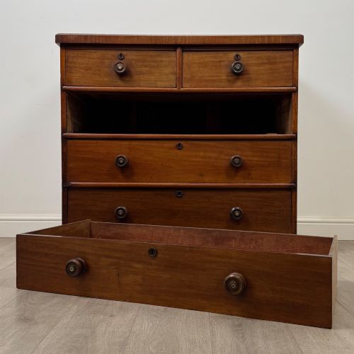 ANTIQUE 19TH CENTURY VICTORIAN MAHOGANY CHEST OF DRAWERS - ADDITIONAL PHOTO 9